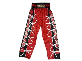 Pantalones de kickboxing personalizados : KNPANTS-005-Rojo-Negro