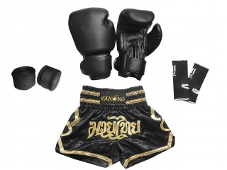 Kit de Muay Thai - Boxeo para Niños : 121-Negro