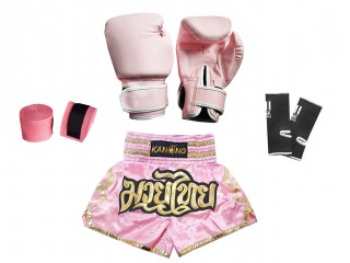 Kit de Muay Thai - Boxeo para Niños : 121-Rosa claro