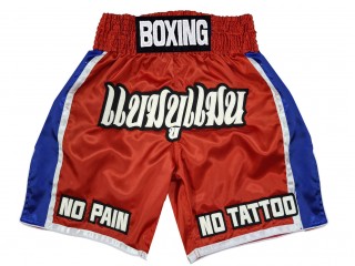 Pantalones boxeo personalizados : KNBXCUST-2051-Rojo