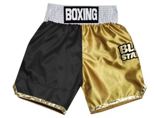 Pantalones boxeo personalizados : KNBXCUST-2052-Negro-Dorado
