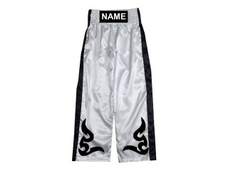 Pantalones de kickboxing personalizados : KNPANTS-002-Blanco
