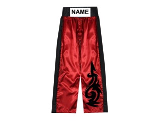 Pantalones de kickboxing personalizados : KNPANTS-003-Rojo