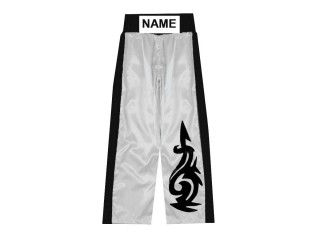 Pantalones de kickboxing personalizados : KNPANTS-003-Blanco