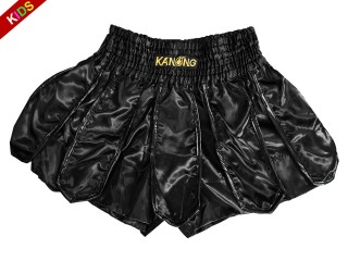 Pantalones Muay Thai Kanong para niños : KNS-139-Negro-K
