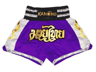 Pantalon Muay Thai Kanong : KNS-141-Púrpura