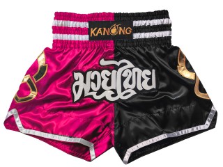 Pantalon Muay Thai Kanong : KNS-143-Rosa-Negro