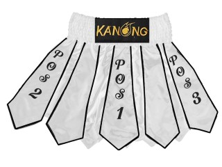 Pantalones Muay Thai Personalizados : KNSCUST-1170-Blanco