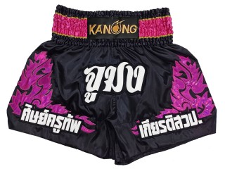 Pantalones Muay Thai Personalizados : KNSCUST-1268-Negro