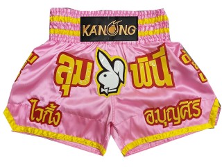 Pantalones Muay Thai Personalizados : KNSCUST-1273-Rosa