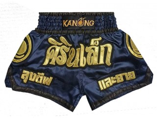 Pantalones Muay Thai Personalizados : KNSCUST-1274-Azul Marino