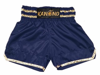 Pantalones Muay Thai Personalizados : KNSCUST-1278-Azul marino