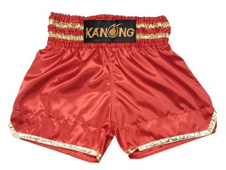 Pantalones Muay Thai Personalizados : KNSCUST-1278-Rojo