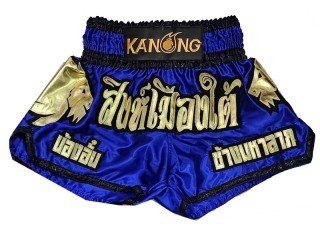 Pantalones Muay Thai Personalizados : KNSCUST-1280-Azul