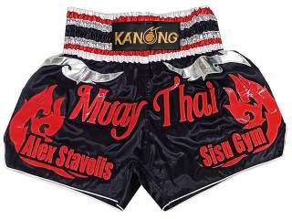 Pantalones Muay Thai Personalizados : KNSCU ST-1283-Negro