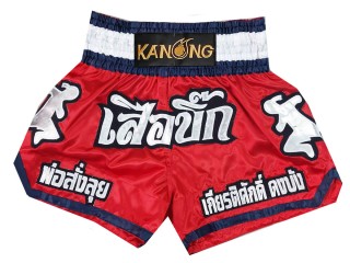 Pantalones Muay Thai Personalizados : KNSCUST-1286-Rojo