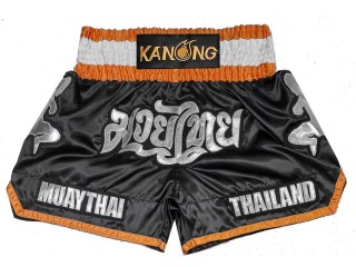 Pantalones Muay Thai Personalizados : KNSCUST-1293-Negro