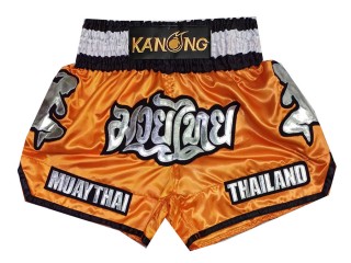 Pantalones Muay Thai Personalizados : KNSCUST-1293-Naranja