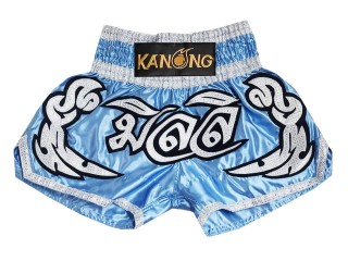 Pantalones Muay Thai Personalizados : KNSCUST-1294-Azul Claro