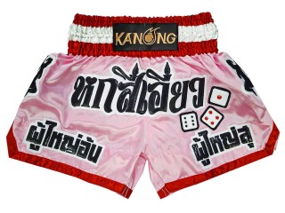 Pantalones Muay Thai Personalizados : KNSCUST-1299-Rosa