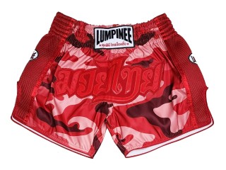 Pantalones Muay Thai Lumpinee : LUM-052-Rojo-Camuflaje