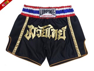 Pantalon Muay Thai Niño Lumpinee : LUMRTO-006-Negro-K
