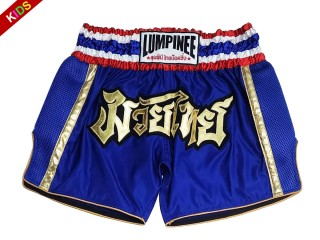 Pantalon Muay Thai Niño Lumpinee : LUMRTO-006-Azul-K