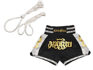 Conjunto Mongkol Prajead con pantalones de Muay Thai : Mongkol-Boran-141-Negro