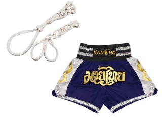 Conjunto Mongkol Prajead con pantalones de Muay Thai : Mongkol-Boran-147-Azul Marino