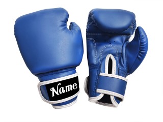 Guantes de Muay Thai para niños personalizados : KNGCUST-KIDS-437 Azul