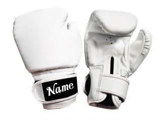 Guantes de Muay Thai para niños personalizados : KNGCUST-KIDS-439 Blanco