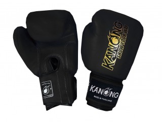 Guantes de boxeo tailandés Kanong : Simple Negro