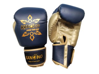 Guantes Muay Thai Kanong : Thai Power Azul marino/Oro