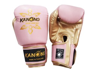 Guantes de Muay Thai Kanong : Thai Power Rosado/Oro