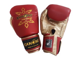 Guantes de Muay Thai Kanong : Thai Power Rojo/Oro