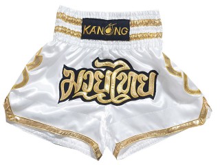 Pantalones Muay Thai Kanong  : KNS-121-Blanco
