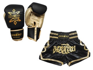 Guantes de Muay Thai y Pantalones Muay Thai personalizados : 121 Negro