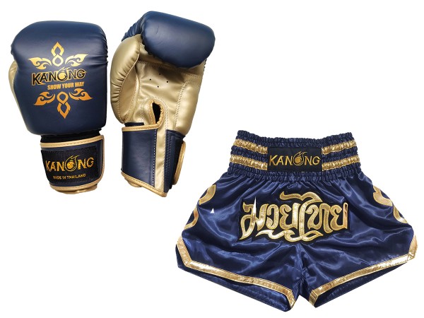 Guantes Muay Thai y Pantalones Muay Thai personalizados : 121 Azul marino