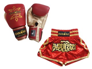 Guantes Muay Thai y Pantalones Muay Thai personalizados : 121 Rojo