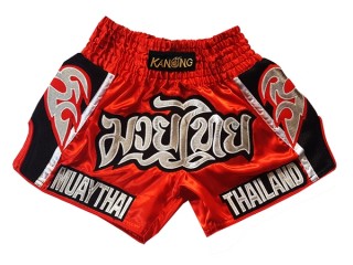 Niños Pantalones de Muay Thai Kanong : KNSRTO-207-Rojo