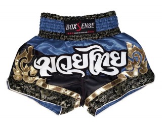 Pantalón Muay Thai Kick boxing Boxsense : BXS-086-Azul marino