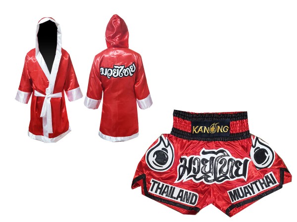 Negociar Mesa final Autónomo Kanong Bata de Boxeo Personalizado + Pantalones Muay Thai | Boxeothai.com