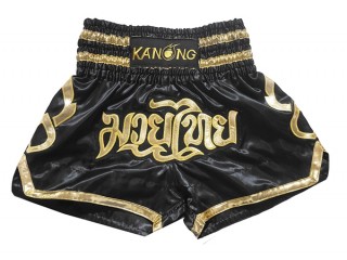 Kanong Women Muay Thai Kick boxing Shorts : KNS-121-Negro