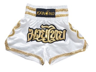 Pantalones Muay Thai Kanong  : KNS-121-Blanco