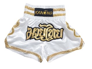 Pantalones Muay Thai Kanong  : KNS-121-Blanco