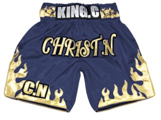 Pantalones boxeo personalizados : KNBXCUST-2070-Azul marino