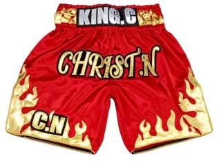 Pantalones boxeo personalizados : KNBXCUST-20 70-Rojo