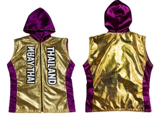 Personalizados - Kanong Chaqueta de Muay Thai : KNHOD-004-Oro-Violeta