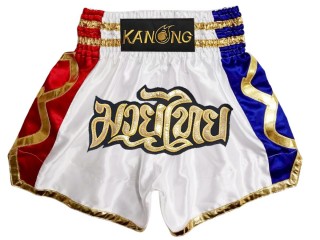 Pantalon Muay Thai Kanong : KNS-141-Blanco