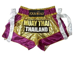 Pantalon Muay Thai Kanong : KNS-152-Oro-Violeta